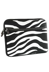 Universal Soft Sleeve Pouch for 8 - 10" Netbook Laptop - Exotic Safari Black White Zebra Print with Double Zipper