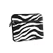 Universal Soft Sleeve Pouch for 8 - 10" Netbook Laptop - Exotic Safari Black White Zebra Print with Double Zipper