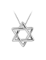 Sterling Silver Star of David Slide, 18"