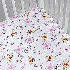 Pooh Baby Girl Crib Sheet ~ Pink