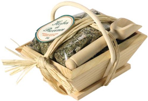French Provence wood basket with Fines Herbes herbs gift presentation with scoop 150 gr... by Touch of Europe PP