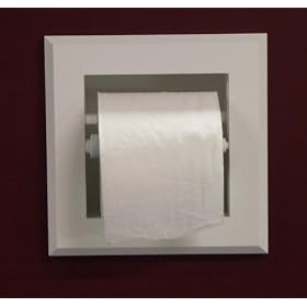 Recessed Bevel Frame (TP-7) In the wall Bathroom Toilet Paper Holder, inset in the wall between studs, Solid Wood, accommodates both single and double size rolls, Enamel finish or stain finish in your color choice, or unfinished also! Replace those ugly rusting metal units with a solid wood custom product!