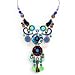 NEW Ayala's Hip Fabrics Necklace in Navy, Aqua and Greens #8663 ANK ONK