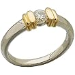 18K Yellow Gold and Platinum Pre-Set Diamond Engagement Ring