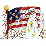 Snowman/Flag-C Adult T-Shirt