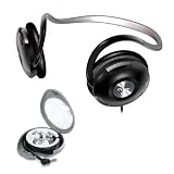 Coby CV231BLK Neckband Digital Stereo Headphone with Bonus Earphones and Carrying Case, Black