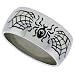 Stainless Steel 3/8 in. (10 mm) Dome Band w/ Spider & Web Design, size 14
