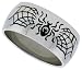 Surgical Steel 3/8" ( 10 mm ) Dome Band w/ Spider & Web Design, size 8