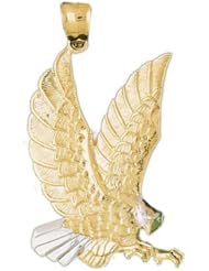 Dazzlers Solid Eagle Head Charm Pendant 14k Gold Available in three colors from jewelsberry (weights: 12.4 grams only)