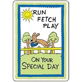 Edible Birthday Crunch Card for Dogs - "Run Fetch Play"