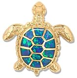 14KT Opal Sea Turtle Pendant