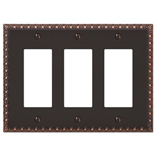 3-Gang Rocker Decorator GFI Switch Plate Wall Plate Cover, Oil Rubbed Bronze