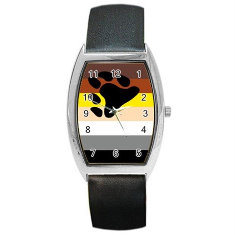 Barrel Style Metal Watch of Bear Gay Pride Flag Logo