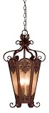 Eurofase 17477-017 Lonsdale 3-Light Lantern, Antique Sable/Mottled Amber