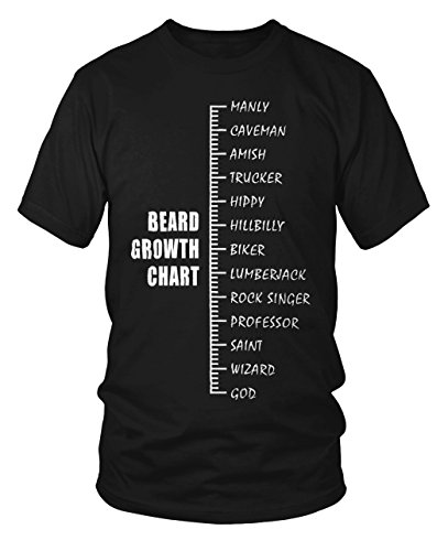 Beard Growth Chart T-Shirt – Funny amish, professor, wizard, god beard shirt