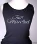 Rhinestone Just Married Tank Top. Perfect for the Honeymoon or the Newlywed ! Available in 5 colors