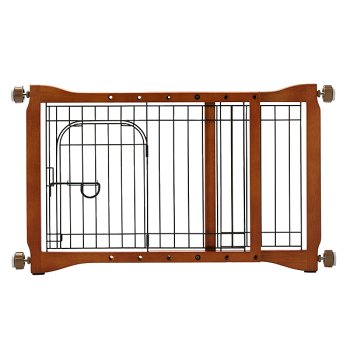 Richell Wood Pet Sitter Gate, Autumn Matte Finish