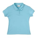 Junior Girls' Uniform Cap-Sleeve Polo - Light Blue