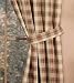 COUNTRY Kitchen cinnamon brown PLAID Tie back CURTAINS