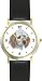Poodle JP Dog - WATCHBUDDY® DELUXE TWO-TONE THEME WATCH - Arabic Numbers - Black Leather Strap-Women's Size-Small