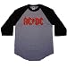AC/DC LOGO BASEBALL GRAY/BLACK JERSEY