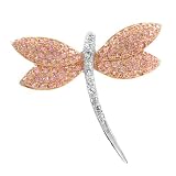 Adsila's Pink and Clear CZ Dragonfly Brooch