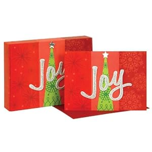 CR Gibson Twinkle Type Christmas Boxed Cards, Twinkling Joy, 12 Count