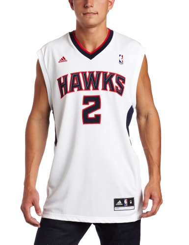 NBA Men's Atlanta Hawks Joe Johnson Revolution 30 Home Replica Jersey (White, Large)