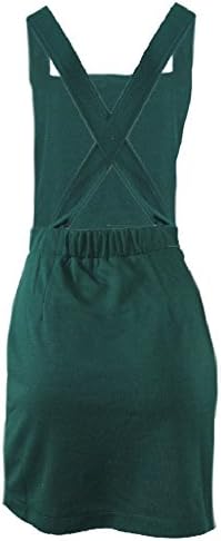 Pop Boutique Bottle Green Cross Back Suedette 70s Retro Vintage Pinafore Dress