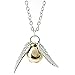 Golden Pearl Silver Necklace For Chrismats,Gift Box available (Silver)