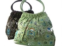 Bewitched Accessoires Large embellished canvas bag with bead and sequin detail