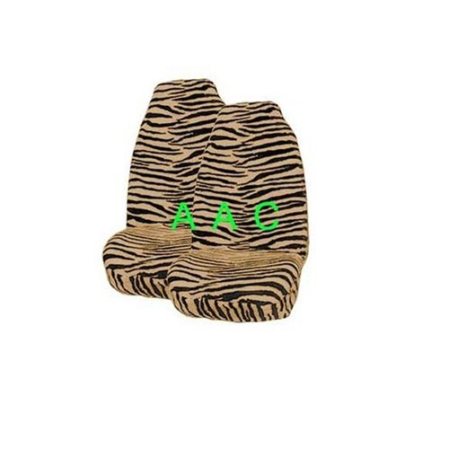 Set of 2 Universal-fit Animal Print Front Bucket Seat Cover - Tiger