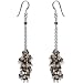 Dangle Earrings Silver Smokey Quartz Jewelry 3.5 inches (erg128)