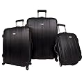Rome 3-pc. Hard-Shell Spinning/Rolling Luggage Set - Black