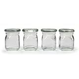 Kamenstein Square Glass Jar with Round Glass Lid, 4-Piece Set