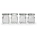 Kamenstein Square Glass Jar with Round Glass Lid, 4-Piece Set