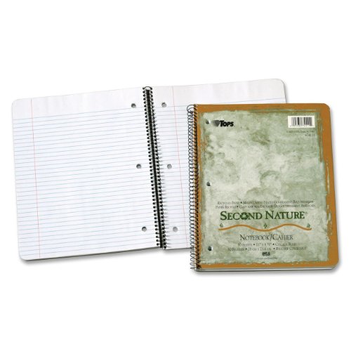 Tops - Second Nature Subject Wirebound Notebook, College Rule, Ltr, WE, 80 Sheets - Pack of 25