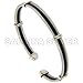 Stainless Steel & Rubber 7 in. Golf Cuff title=