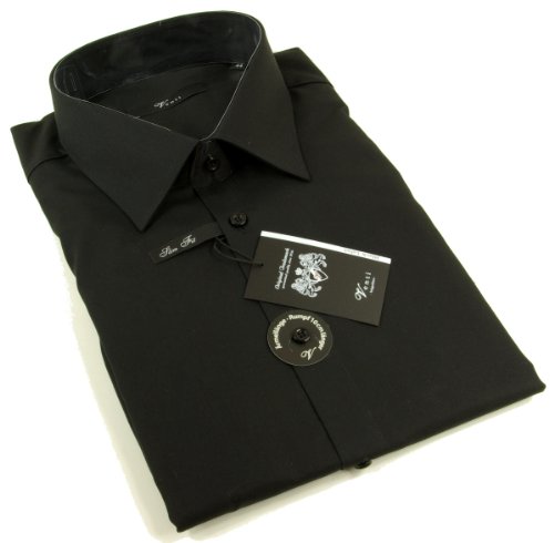 Herren Hemd Slim Fit schwarz (extra langer arm 