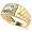 18K Gold Over Sterling Silver Designer Inspired CZ Men's Ring