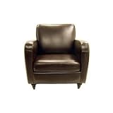 Dark Brown Leather Club Chair By Wholesale Interiors
