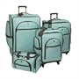 American Flyer Euro 4-Piece Luggage Set - Brown/Seafoam