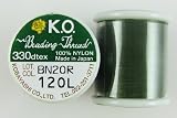 Japanese K.O. nylon beading thread 164ft Dk olive