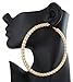 Goldtone Mesh Pattern Extra Large 4.75 Inch Hoop Earrings (E-830)