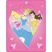 Disney Princess LOVE HEARTS Fleece Blanket - NEW TO AMAZON