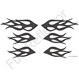 Black Flames Bicycle Reflective Reflector Sticker