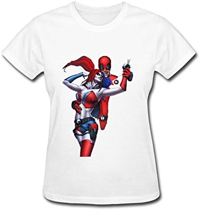 OMANED Women's Harley Quinn And Deadpool T shirt