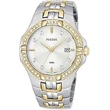 Pulsar Mens Crystal Dress Two-Tone Watch #PXDA86 by Pulsar