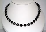 18 Necklace With 8mm Black Onyx and 4mm Sterling Silver Beads