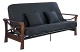 Serta Pinehurst Naples Full Futon Set with Pillows, Espresso/Black